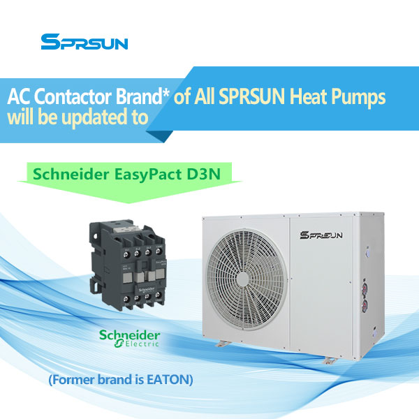 Во всех тепловых насосах SPRSUN будет использоваться контактор переменного тока Schneider